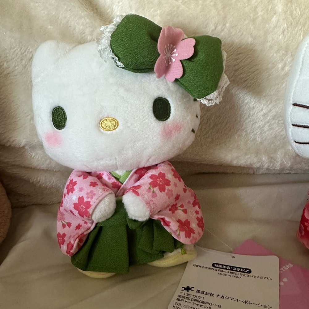 Hello Kitty Stuffed Toy S Matcha Kimono Plush Doll JAPAN PSL Sanrio Character